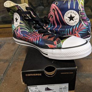 Converse Tropical Print High-tops, size 9